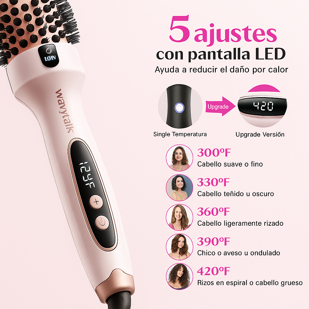 Wavytalk - Cepillo Térmico para Alisar y Ondular el Cabello