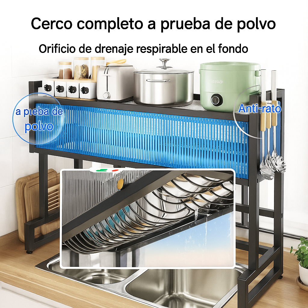 Estante de Cocina 2 en 1 | Escurridor 2 Niveles